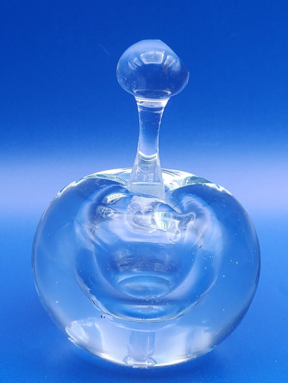 Vintage Clear Glass Apple Art Glass Perfume Bottle with Stopper Unbranded - Picture 3 of 8